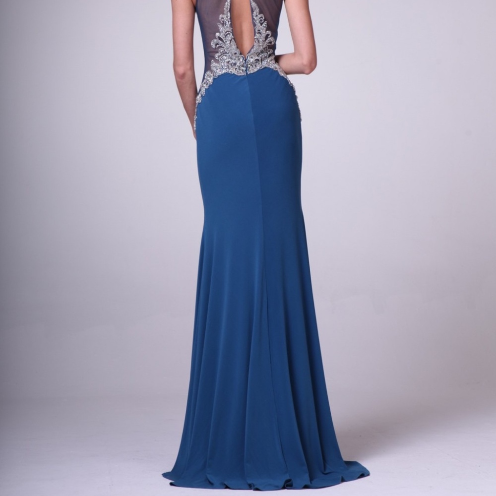 SALE! Sleeveless Beaded Embroidered Sheer Dress - Picture 5 of 8